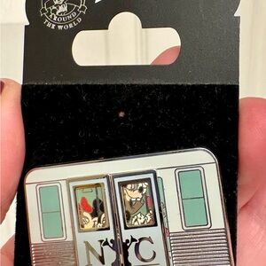 Disney NYC Subway Pin with Red and Blue Accents